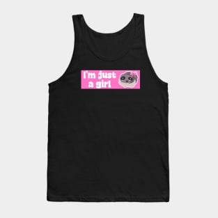 I'm just a girl pink, funny sad hamster meme stickers Tank Top